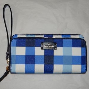 Kate Spade Anita Grove St Gingham Wristlet NEW